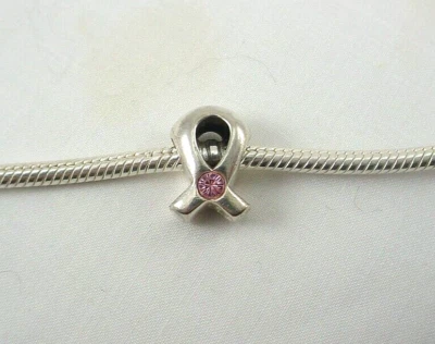 Dije de cinta de concientización sobre el cáncer de mama de plata esterlina Susan Komen IBB ITALIA Foto 1 de 4