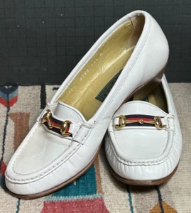 Vintage Women's Gucci Horsebit Kitten Heel Loafers Sz. 35.5/5B MINT 1970's - Picture 1 of 12
