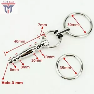 Male Stainless Steel Urethral Dilator Through hole Urethral Sound Penis Plug new - Picture 1 of 2