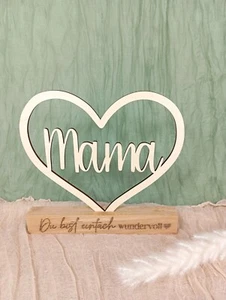 Herz Muttertag Geschenk Geschenkidee Klötzchendeko Mama Muttertagsgeschenk Herz - Bild 1 von 9