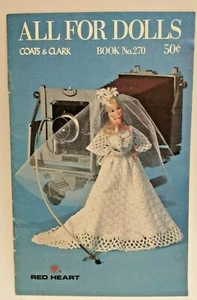1978 Coats Clark's Fashion All For Dolls Wardrobe Knit Crochet Pattern Booklet - Picture 1 of 5
