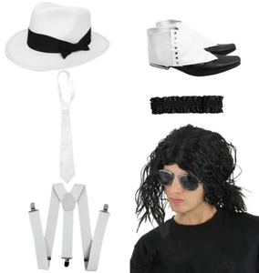 SMOOTH CRIMINAL 6 PIECE SET KING OF POP COSTUME JACKO FANCY DRESS OUTFIT - Picture 1 of 5