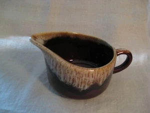 VTG Brown Drip Small Pitcher for Milk Cream Gravy Syrup 3" tall, loop handle EVC - Picture 1 of 6