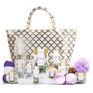 Bade Geschenkset Damen Lavendel 15-teilig Wellness Spa Pflege Geschenk - Bild 1 von 11