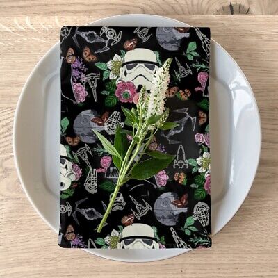 Black Star Wars Floral Napkins- Boho Decorative Napkins-Housewarming Gift • 35$