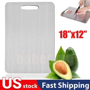 Stainless Steel Cutting Board Double-Sided Cutting Boards for Kitchen Camping US - Picture 1 of 9