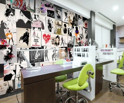 3D окрашенные фото салон ZHUB3154 обои настенная роспись съемный самоклеящийся Zoe - Изображение 1 из 4