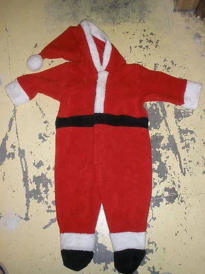 Traje de Papá Noel polar azul marino antiguo 1 pieza 6-12 meses cremalleras, sombrero, pies adjuntos LINDO (22) Foto 1 de 4