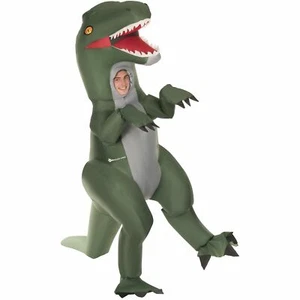 Giant Velociraptor Inflatable Costume Adult Dinosaur Blow Up Fancy Dress Raptor - Picture 1 of 6