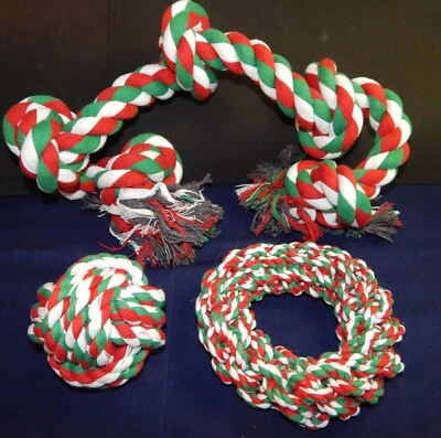 3只狗绳玩具坚不可摧的狗CHEW玩具大号5刀用于侵略性咀嚼 — 第 1/4 张图片