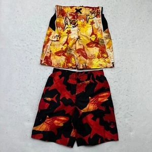 Set Of Two Op Shorts Boys Size S 6/7 Multicolor Printed Elastic Waistband - Picture 1 of 8
