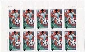 Scott #2834 Soccer (World Cup) Plate Block of 10 Stamps - MNH - Picture 1 of 2