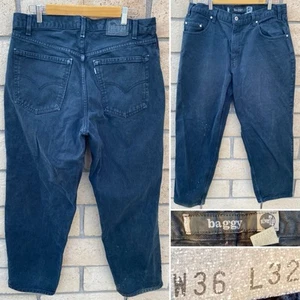 Vintage Lavis silverTab baggy Jeans Black Distressed Worn 36 32 - Picture 1 of 24