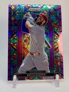 2022 Panini Prizm Bryce Harper Viola Vetro Colorato Parallelo SG-4 Phillies - Foto 1 di 2