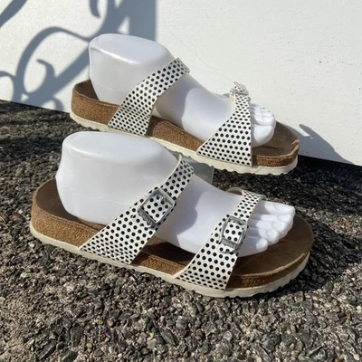 Birki's Womens Size US 8 EU 39 Slides Sandals Birkenstock Polka Dot White Black - Image 1 of 4