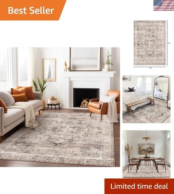 Luxurious 8x10 Low Pile Chenille Rug - Pet Friendly & Washable for Living Room - Image 1 of 4