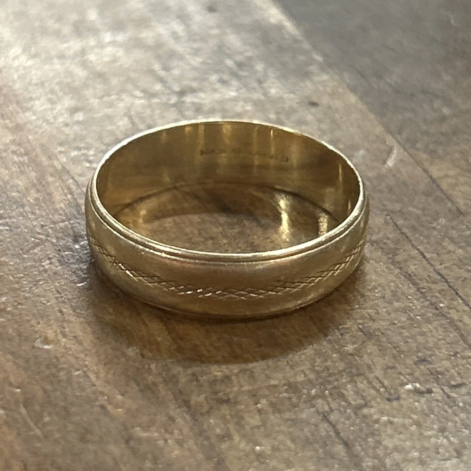 Anillo banda oro amarillo 14k texturizado talla 10,5 4,19 gramos talla Artcarved Foto 1 de 4