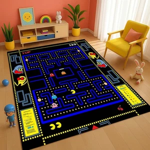 Retro Video Game Area Rug, Arcade Room Decor, Living Room Floor Rug,Man Cave Rug - Picture 1 of 12