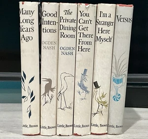 VINTAGE--OGDEN NASH Set of  6 HC Books - '38, '42, ‘45, ‘49, ‘53, ‘57 Red - Foto 1 di 21