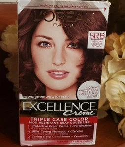 L'Oreal Excellence Creme Hair Color #5RB Medium Reddish Brown 1 Pack NEW - Picture 1 of 5