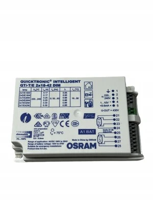 OSRAM 486573 QUICKTRONIC SMART QTi-T/E 2x18-42 DIM reattore elettronico - Immagine 1 di 2