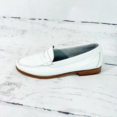 Женские белые мокасины Bass Weejuns 9,5 М без шнурков кожа - Изображение 1 из 4