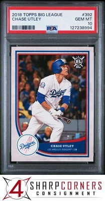 2018 Topps Big League #392 Chase Utley Dodgers Pop 3 PSA 10 Foto 1 de 3