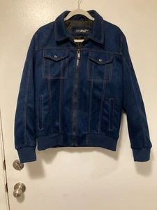 Black Rivet Men's Large Blue Jacket Full Zip - Picture 1 of 2