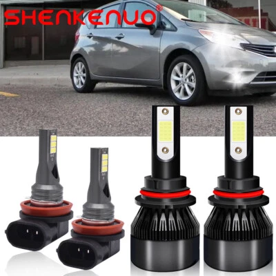 Combo de faros LED para Nissan Versa Note 2014-2019-4x bombillas antiniebla 6000K Foto 1 de 4