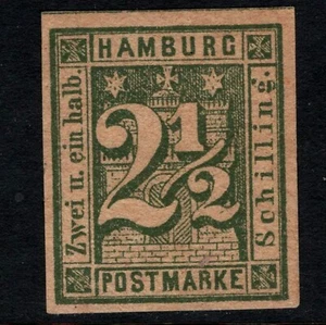 OPC 1864 Germany Hamburg 2 1/2s #10 Mint No Gum 47879 - Picture 1 of 2