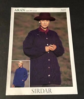 Sirdar Knitting Pattern 5437 ARAN Womens' Jacket Sweater 30" - 40" - Image 1 of 4