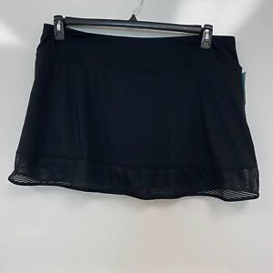 Ideology Womens Noir Black Shadow-Stripe Built-in-Shorts Skort Size XXL $39
