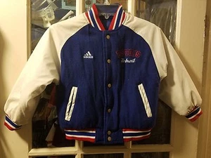 Detroit Pistons Button-Up EMBROIDERED Varsity Jacket Kids 5-6 M Cade Cunningham - Picture 1 of 10