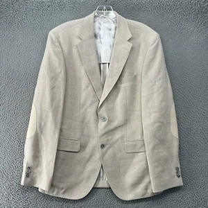 Hugo Boss Blazer Mens 40R Ivory 2 Button Linen Wool Sport Coat Suit Jacket - Picture 1 of 15