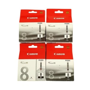 Canon PIXMA 4 x Ink Cartridges CLI-8BK Black Brand New Sealed Made in Japan - Picture 1 of 6