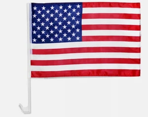 USA Flag American Car Window Clip Flag 12 Pack RED/WHITE/BLUE - Picture 1 of 5