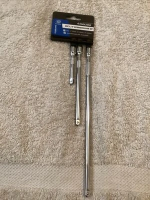 Toolzone 3 Pce 1/4”  Extension Bar Set,3”,6”,&10” - Image 1 of 3