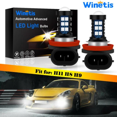 WINETIS LED Fog Light Bulb H11 H16 H8 H9 Blue 10000K 30SMD High Power Projector - Image 1 of 4