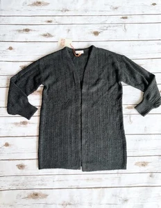 NWT Women’s Knox Rose Grey Charcoal Open Front Mid Length Cardigan Sweater XS - Picture 1 of 11