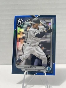 ๐ฅ JUAN SOTO N.Y. METS * 2024 Bowman Chrome - BLUE REFRACTOR #'D /150 ๐ฅ - Picture 1 of 4