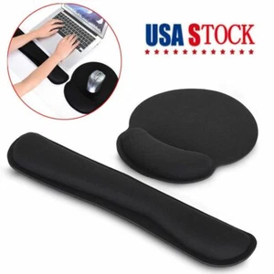 Premium Memory Foam Keyboard Wrist Support Bar and Mouse Wrist Rest Pads Set 2pc - Picture 1 of 12