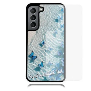 Personalised Text For Samsung Galaxy Glass Phone Case Series Butterfly on Water - Picture 1 of 1