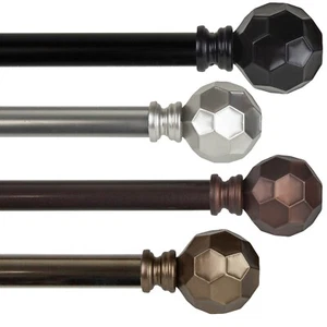 Cara 3/4” Adjustable Window Drapery Curtain Rod 18"-170" (5 sizes, 4 colors) - Picture 1 of 9