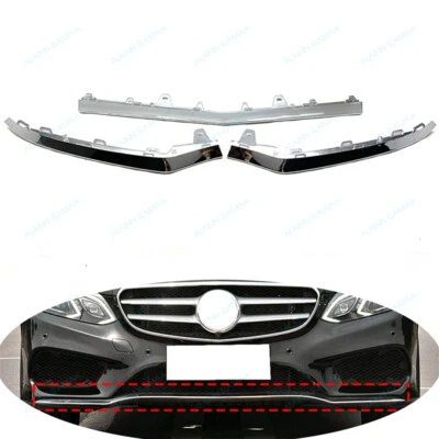 Moldura de parachoques delantero para Mercedes-Benz Clase E W212 2014-15, cromo, juego de 3 Foto 1 de 4