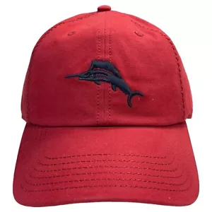 Tommy Bahama Baseball Cap Adjustable Brick Red with Black Marlin Logo OS - Picture 1 of 10