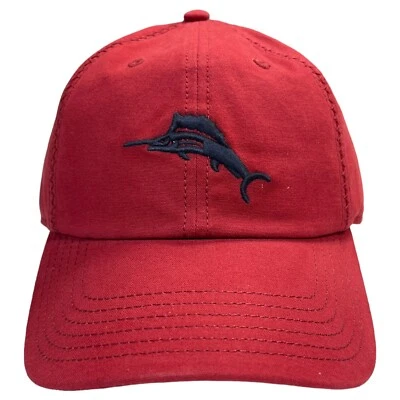 Tommy Bahama Baseball Cap Adjustable Brick Red with Black Marlin Logo OS - Image 1 of 4