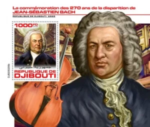 Djibouti - Compositor Johann Sebastian Bach 2020 - Hoja de recuerdo de sello DJB200205b - Imagen 1 de 1