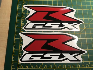 2 x GSXR Suzuki Decals Graphics Stickers 150mm Vinyl Overlay Red White Non OEM - Picture 1 of 1