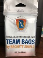 Beckett Shield Team Bags Resealable Sleeves 1 Pack of 100 Team Bags