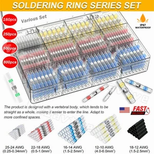 500/1000x Heat Shrink Barrels Solderstick Solder Seal Wire Connector Butt Sleeve - Picture 1 of 46